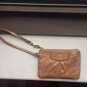 Gold / Brown COACH wristlet